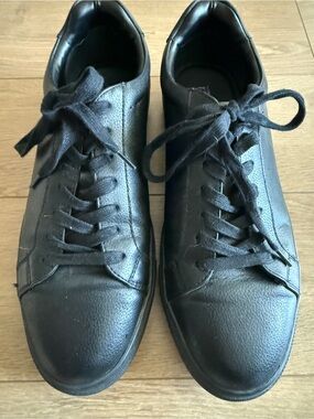 Nordstrom Rack Men's Black Leather Lace-Up Casual Sneakers - 9.5